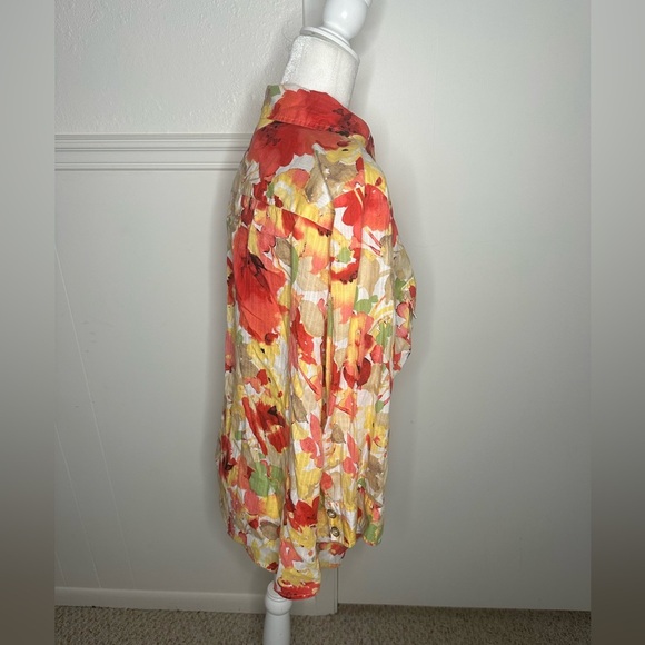 Karen Scott Red and Yellow Floral Blouse size 2X - Picture 3 of 7